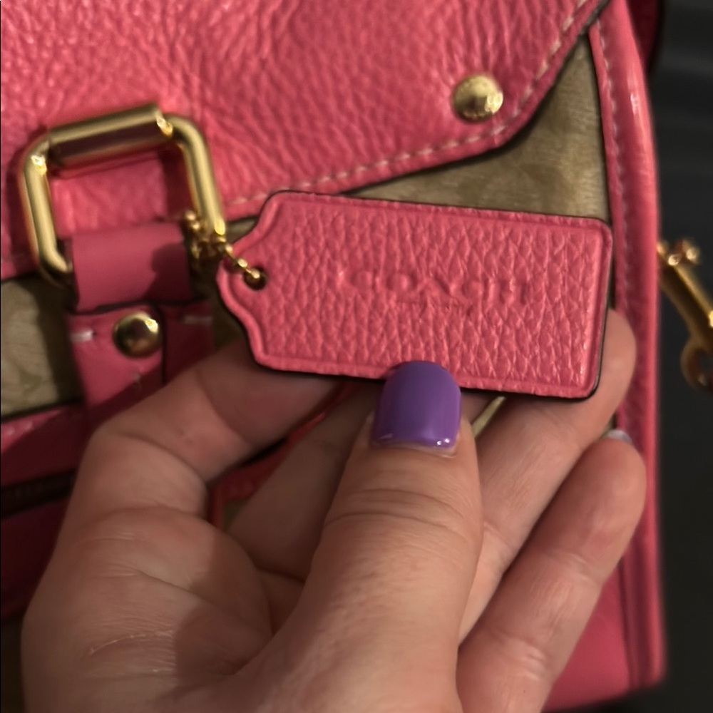 Coach Pink and Tan Women's Bag - Picture 2 of 6